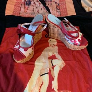 Dolce & Gabbana espadrille floral ankle-tie heels